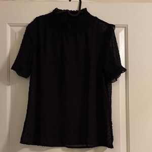 Tickled Teal Elegant Black Blouse